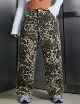 Jean de pierna recta animal print